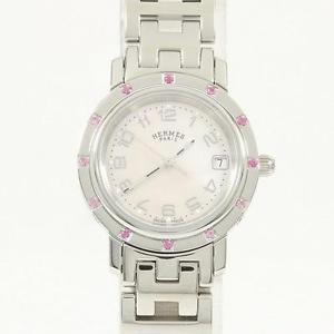 Authentic HERMES CL4.231 Clipper nacre 12PS Quartz  #260-001-270-4521