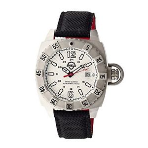 Vujnovich Silver Dial Black Leather Men's