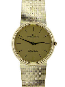 Universal Geneve Golden Shadow 14k Yellow Gold Quartz 32mm Watch 52.9g