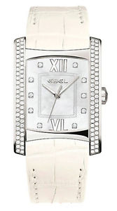 Brasilia Mother of Pearl Diamond White Leather Ladies Watch