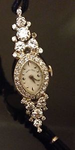 Vintage HAMILTON 757 14K WG 2.25CT Genuine DIAMOND 2 1/4 WHITE GOLD Ladies Watch