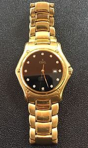 Ebel 1911 Onyx Diamond DialQuartz 18k Solid Gold Watch