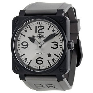 Bell and Ross Commando Automatic Grey Dial Matte Black PVD Mens Watch