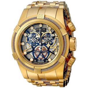 INVICTA MEN'S 51MM GOLD-TONE STEEL BRACELET & CASE SWISS QUARTZ WATCH 12902