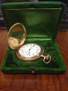 C.1917 Antique Elgin Solid Gold 14k Pocket Watch Engraved Hunting Case 12 Size
