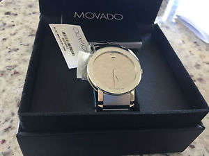 Movado Sapphire 606093 Wrist Watch for Men Mirror Face Stainless Steel Band