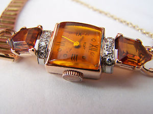 14K Rose Gold Mechanical Woman's Watch Custom Made by Roxy of NY 1940's