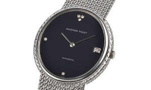 Used Watch Men Audemars Piguet Oval two stitches 300 Automatic Navy D6N