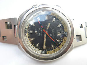 vintage ENICAR sherpa super jet gmt automatic men's watch