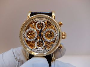 SOLID 18K GOLD CHRONOSWISS SKELETON OPUS CHRONOGRAPH WATCH (WATCH VIDEO)