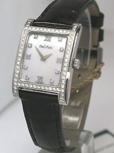 Paul Picot Depose Lady  Stahl/Leder Perlmutt Diamantbesatz *ungetragen*