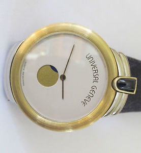 Moon Phase Wrist Watch in 18Kt. Yellow Gold and Steel.