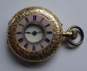 QUALITY ANTIQUE 18CT GOLD HALF HUNTER POCKET WATCH, JOHN BENNETT LONDON