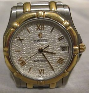 Men's Concord Saratoga Watch 18K Solid Gold and Stainless Steel 12-C2-230