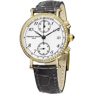 FREDERIQUE CONSTANT CLASSICS DAMEN DIAMANTEN 34MM CHRONOGRAPH UHR FC291A2RD5