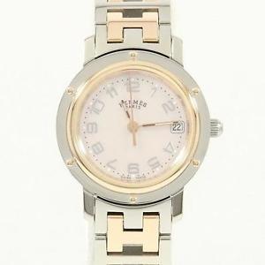 Authentic HERMES CL4.221 Clipper nacre  Quartz  #260-001-489-7252