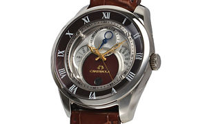 Used Watch Men Citizen Kanpanora Fukahi BU0020-03B quartz Silver / Red J2R