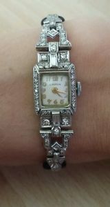 Deco 1.22ct Diamond Croton Cocktail Watch Platinum 1930s serviced gift antique