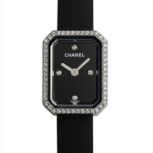 Used Watch Women CHANEL Premiere mini bezel diamond H2434 Quartz black T9H