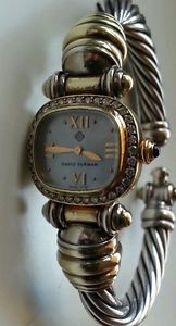 David Yurman Watch 18k Gold,Silver,Diamond Bracelet mother of pearl