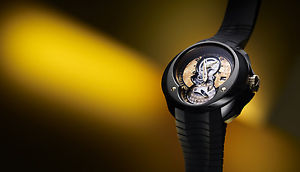 Franc Vila FVa15 Column Regulator Metiorite Dial, Black and Gold