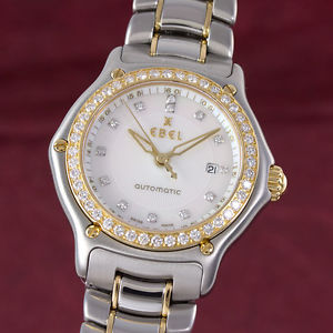 EBEL LADY 1911 AUTOMATIK DIAMANTEN GOLD / STAHL DAMNEUHR PERLMUTT VP: 5100,- €