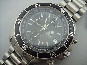ZODIAC RED DOT  VINTAGE CHRONOGRAPH DIVER  BIG SIZE 39 MM AUTOMATIC PAPERS 7750