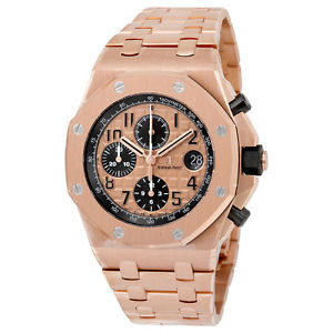 Audemars Piguet Rose Dial 18kt Pink Gold Mens Watch 26470OROO1000OR01