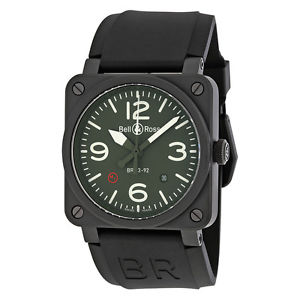 Bell and Ross Military Green Dial Mens Watch BR0392-TYPE-MIL