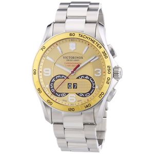 Victorinox Mens 241619 Chrono Classic SilverGold Stainless Steel Watch