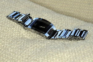 Men's Movado Fiero 89 c6 1453 Tungsten Carbide Bracelet Watch black dial mint!