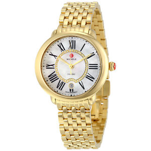 Michele Serein Mother of Pearl Dial Gold-tone Stainless Steel MWW21B000017