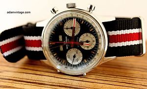 VINTAGE 1973 WAKMANN 3 REGISTER 12HOUR CHRONOGRAPH VALJOUX 72C TRIPLE DATE B/P