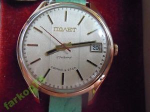 NEW!!! 1978 POLJOT AUTOMATIC GOLD 14K 583 BEAUTIFUL DIAL SOVIET RUSSIAN WATCH