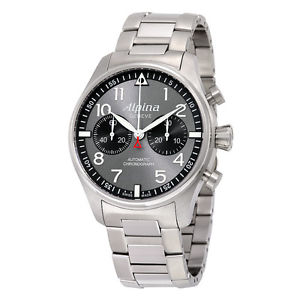 Alpina Startimer Pilot Chronograph Stainless Steel Mens Watch AL-860GB4S6B