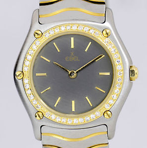 Ebel Classic Wave Lady Stahl 18K Gold Diamond Luxus Klassiker
