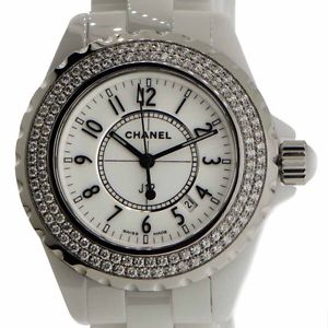 Chanel J12 33mm White Ceramic Diamond Bezel (factory) Quartz ref. H0967 Watch