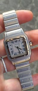 Cartier santos quarzo quartz medio medium acciaio steel full set garanzia