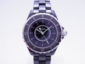 Used Watch Women CHANEL J12 H1634 Quartz Black / Ruby ceramic Excellent L4L