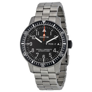 Fortis Official Cosmonauts Automatic Black Dial Titanium Mens Watch 6472711M