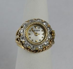 Vintage Stunning 14K Gold & Diamond Watch Ring-Custom Designed in 1960-Awesome!!