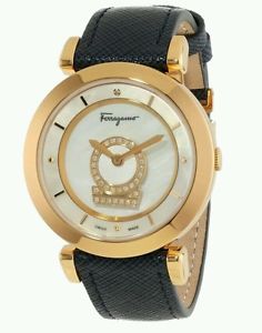 Salvatore Ferragamo Women's FQ4060013 Minuetto Gold IP Steel Diamonds Watch