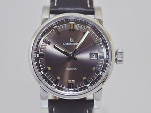 Pre-Owned Chronoswiss Pacific SS/Leather Brown Dial Men's Watch CH2883BR-LB, MR