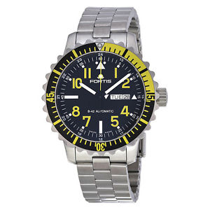 Fortis Marinemaster Black Dial Stainless Steel Mens Watch 6702414M