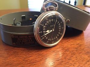 1942 Hamilton GCT 22j WWII 4992B Military Pocket Watch Air Mans 24 Hour Silver