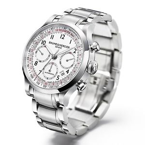 NIB Baume and Mercier Capeland White Dial Chronograph, MOA10061 (20+ Pictures) image 1