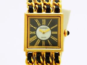 Used Watch CHANEL Quartz YG / leather Excellent R8Z