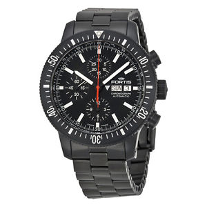 Fortis Official Cosmonauts Automatic Black Dial Black PVD Mens Watch 6381831M
