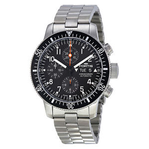 Fortis B-42 Cosmonaut Black Dial Chronograph Stainless Steel Mens Watch 6381011M