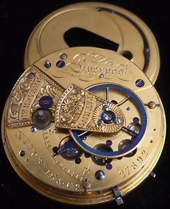 ANTIQUE M .I. TOBIAS DETACHED LEVER FUSEE 16/18K AMERICAN GOLD CASE POCKET WATCH